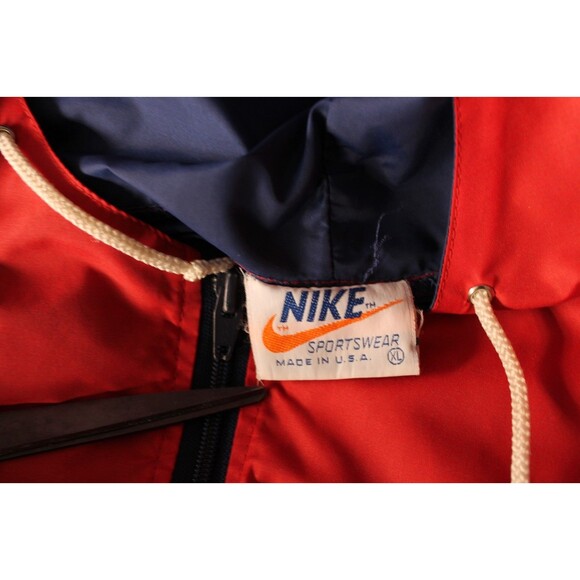 Nike Vintage Men's Pullover Hooded Windbreaker Jacket Size XL Blue Red - Picture 7 of 7